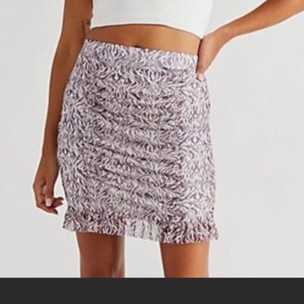 Free People Women's "Romi" Mesh Mini Skirt in Zebra Combo - Size S - NWT